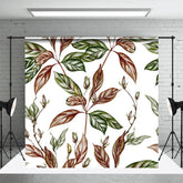 Aperturee - Aperturee Brown Green Leaves Simple Fine Art Photo Backdrop